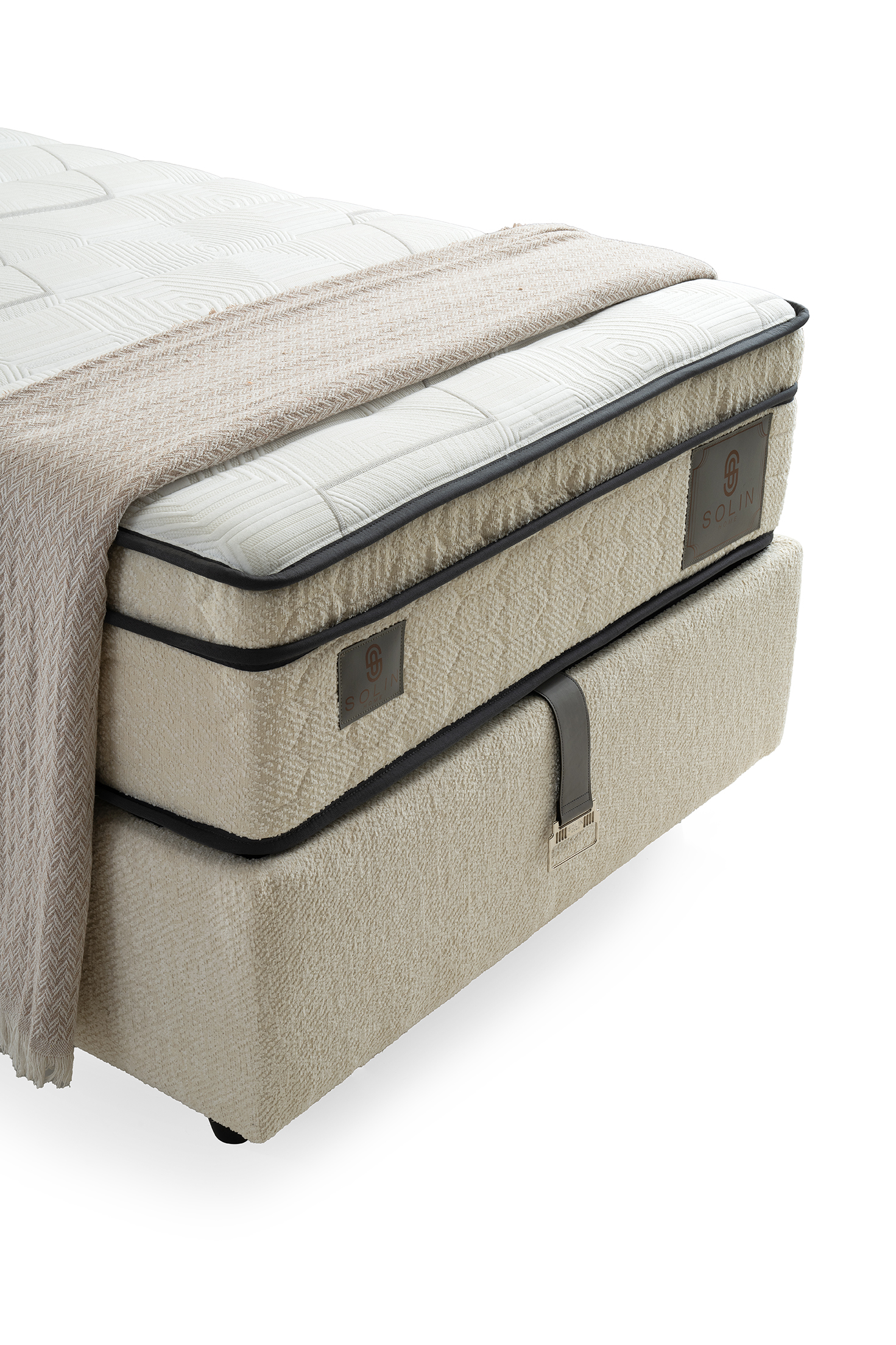Derin Eenpersoons Boxspring - Creme 9