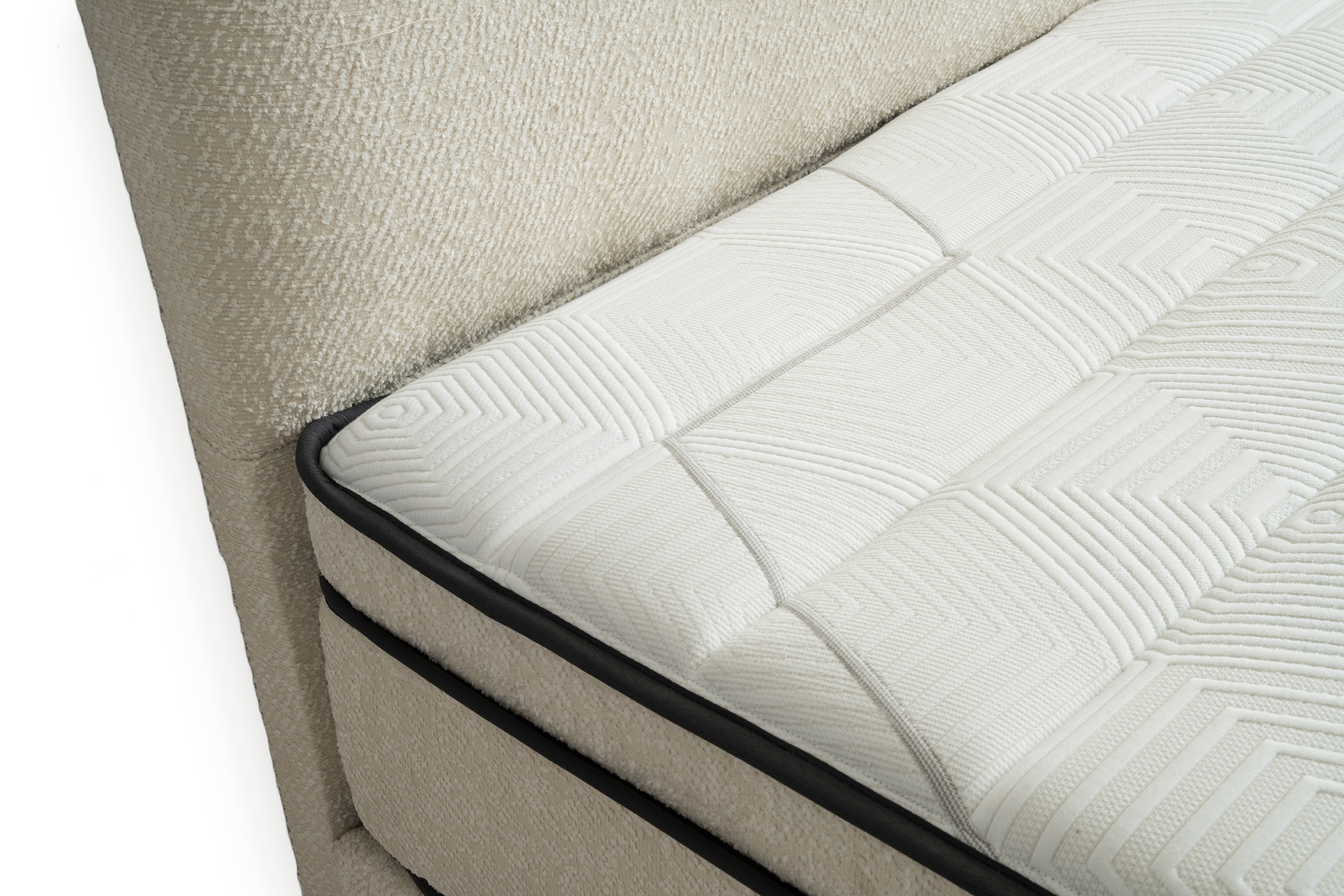 Derin Eenpersoons Boxspring - Creme 11