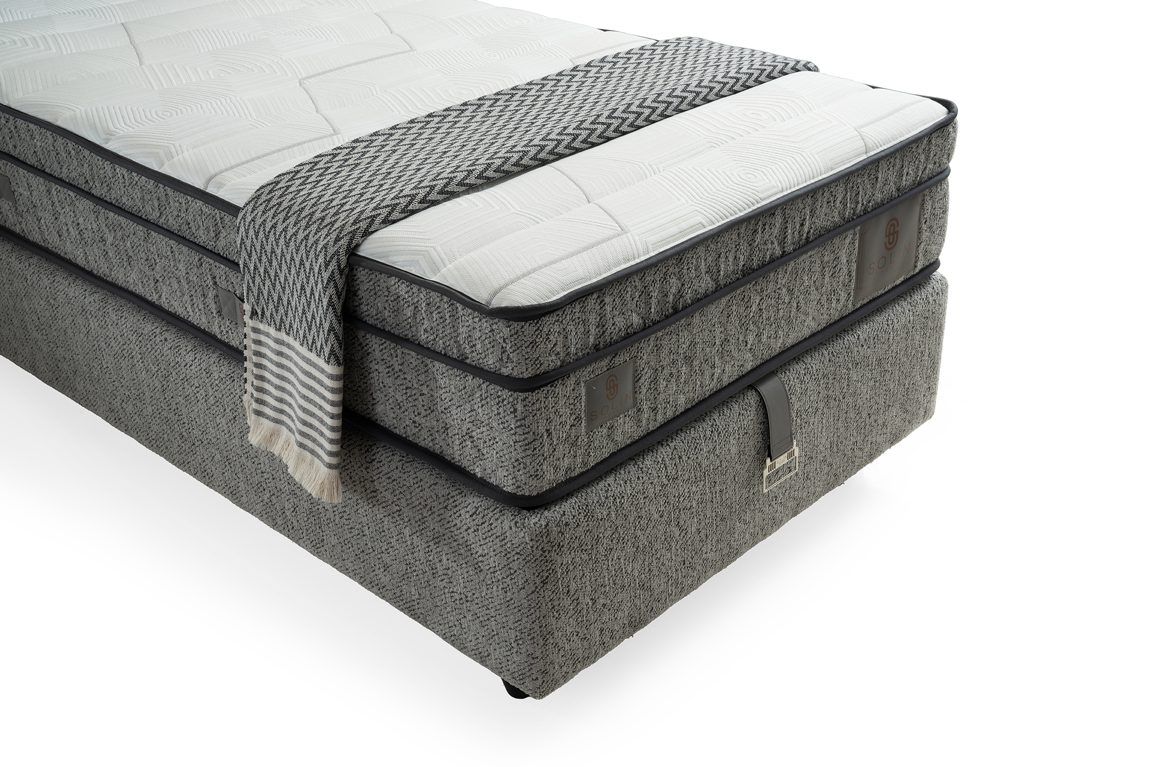 Derin Eenpersoons Boxspring - Grijs 5