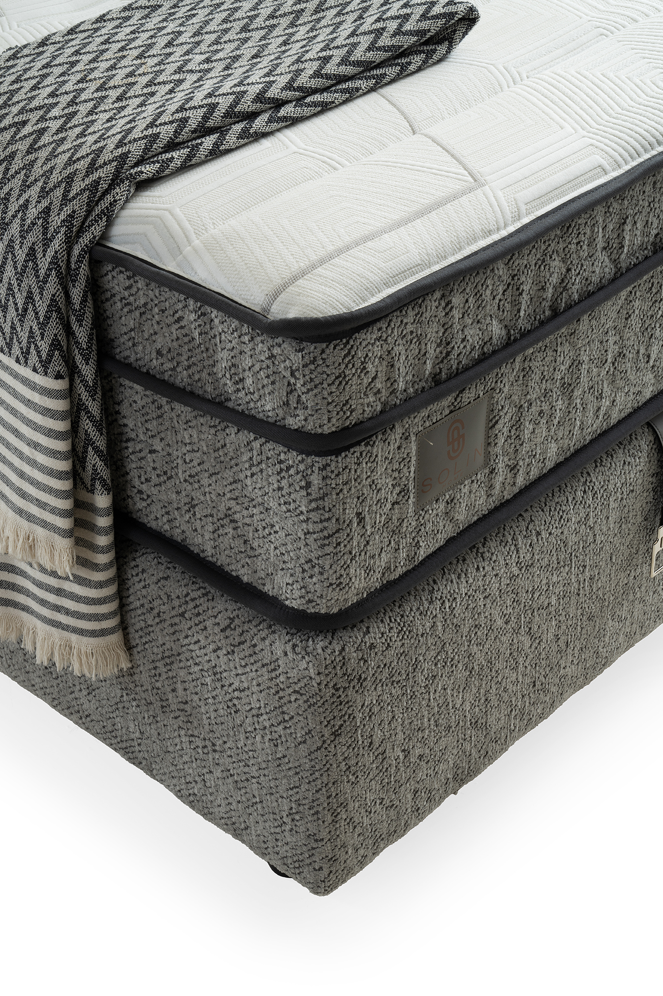 Hasır Eenpersoons Boxspring - Grijs 11