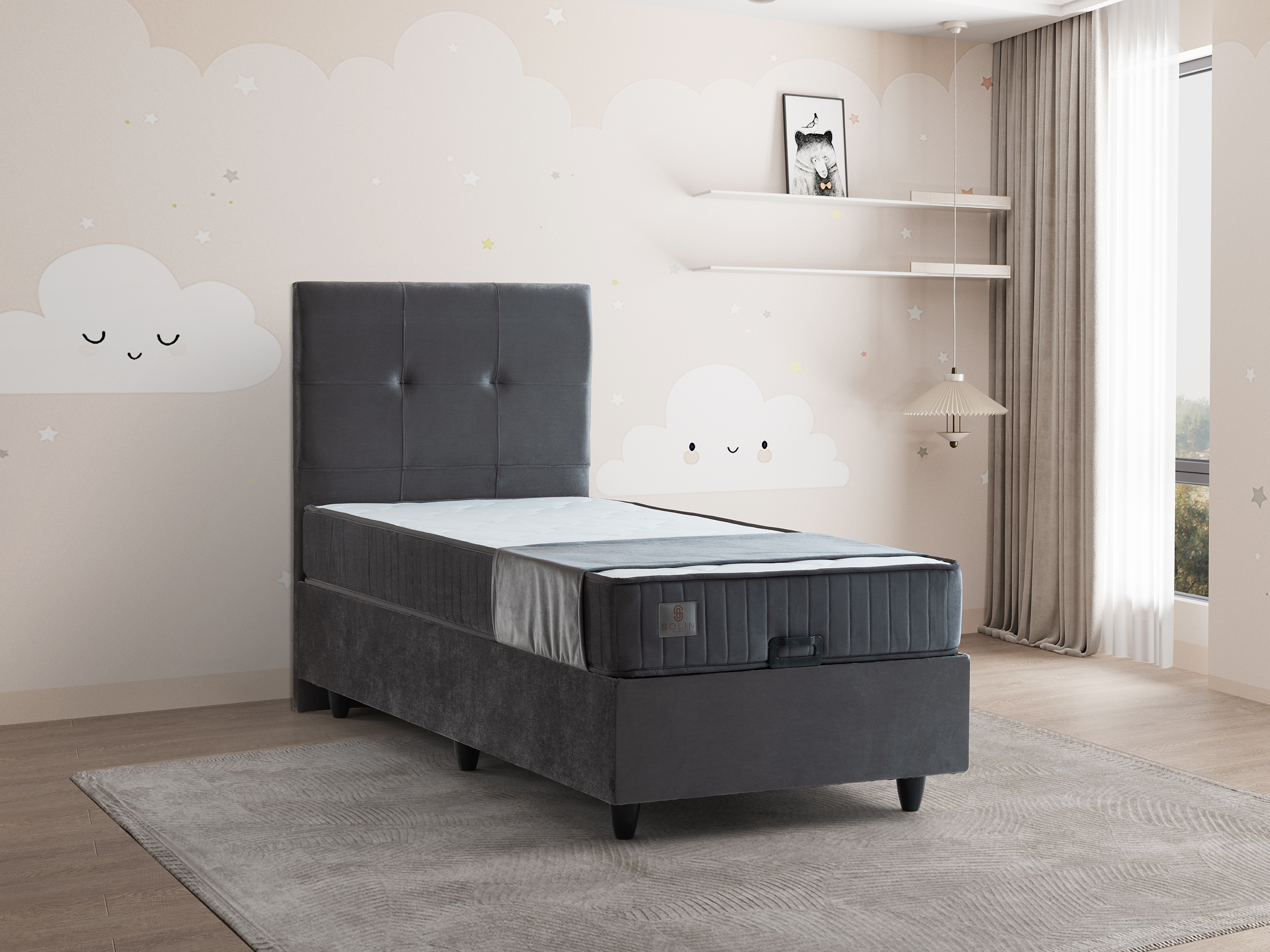 Larissa Eenpersoons Boxspring - Grijs