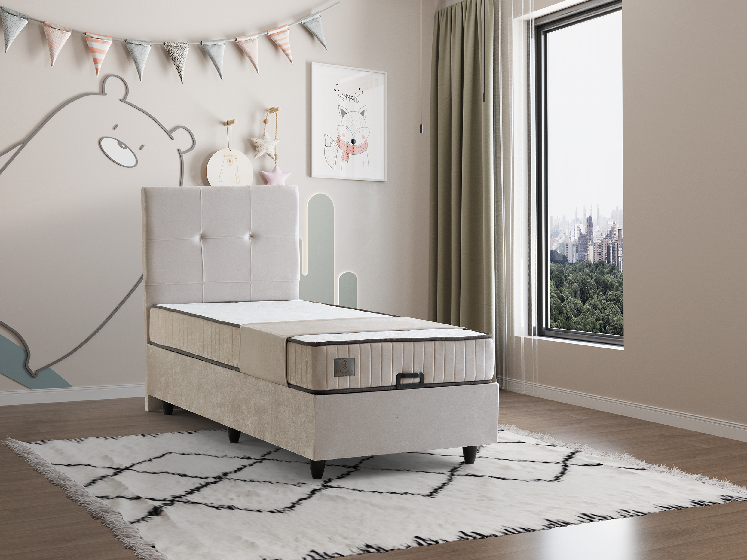 Larissa Eenpersoons Boxspring - Creme