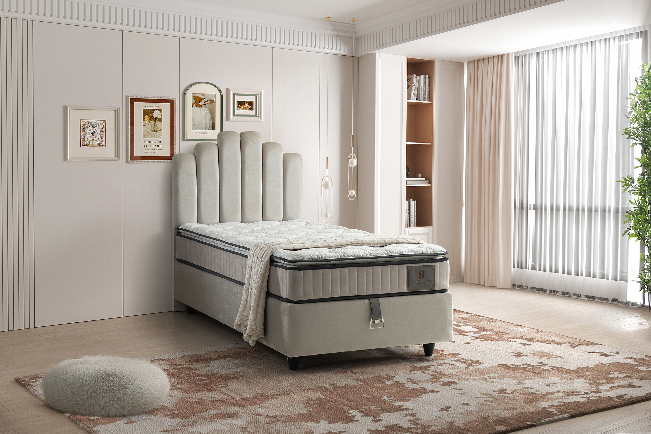 Marsi Eenpersoons Boxspring - Creme