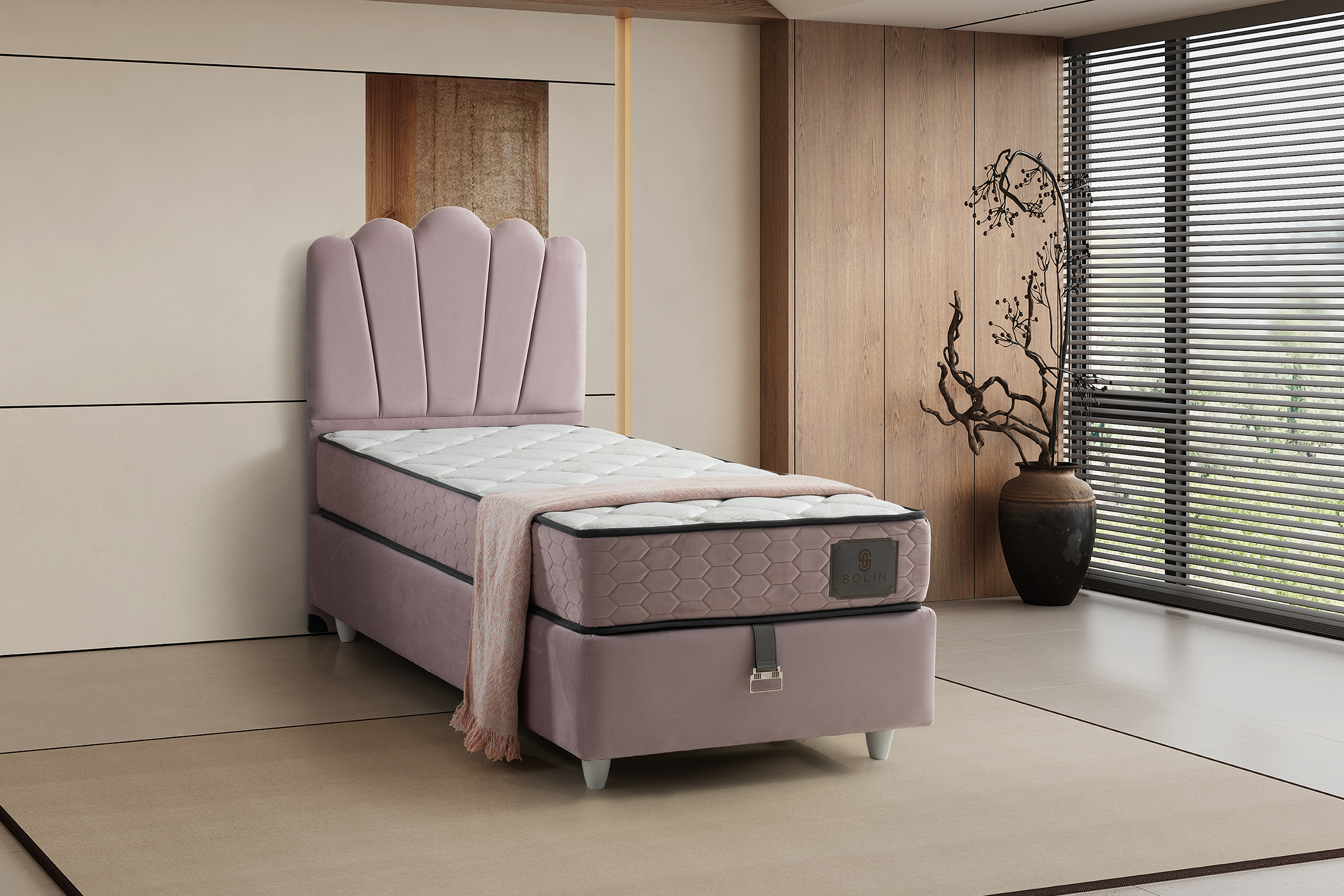Parla Eenpersoons Boxspring - Roze
