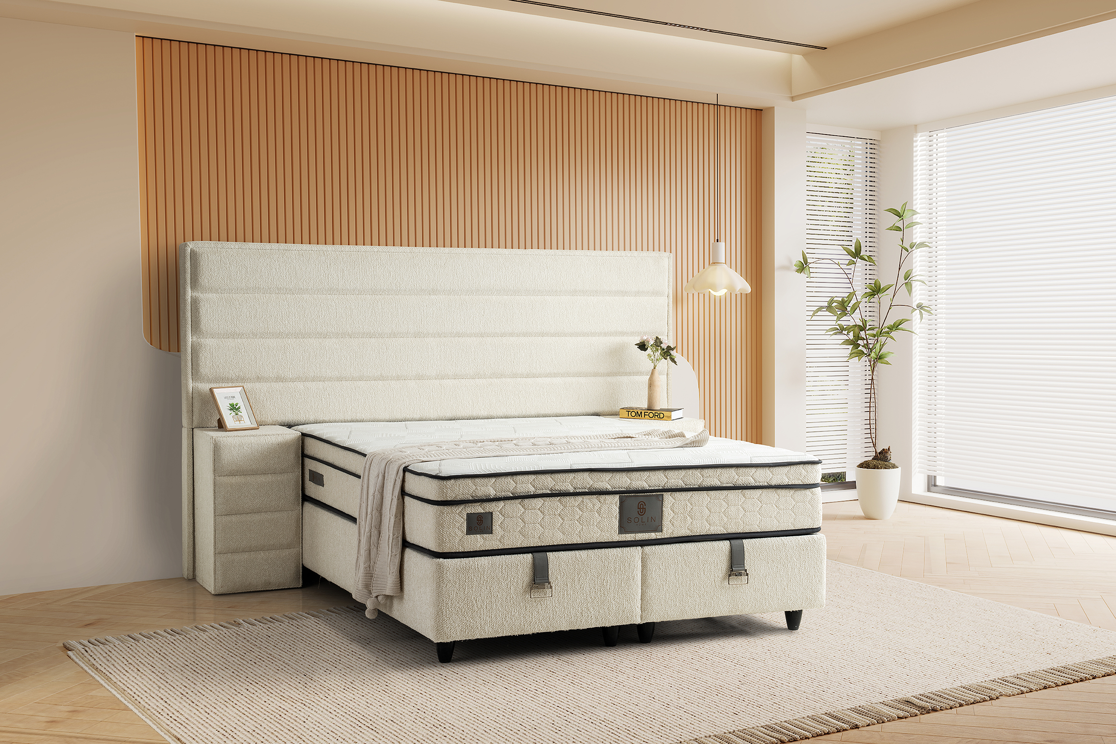Calista Boxspring - Creme