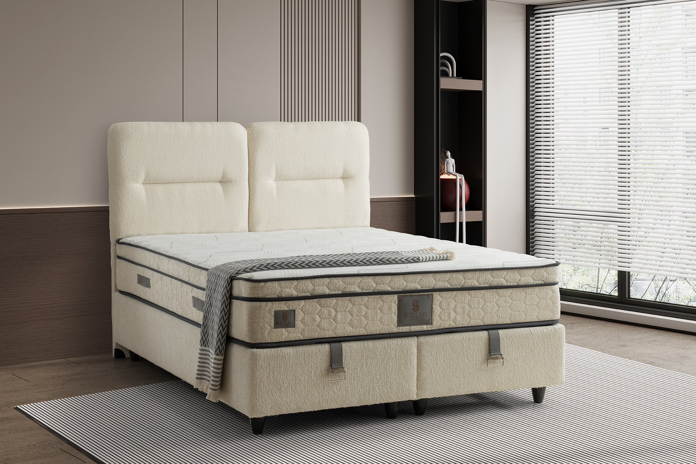 Derin Boxspring - Creme