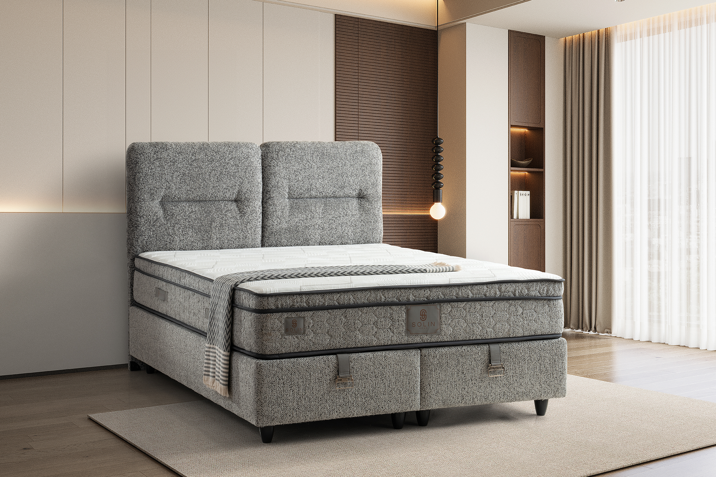 Derin Boxspring - Grijs