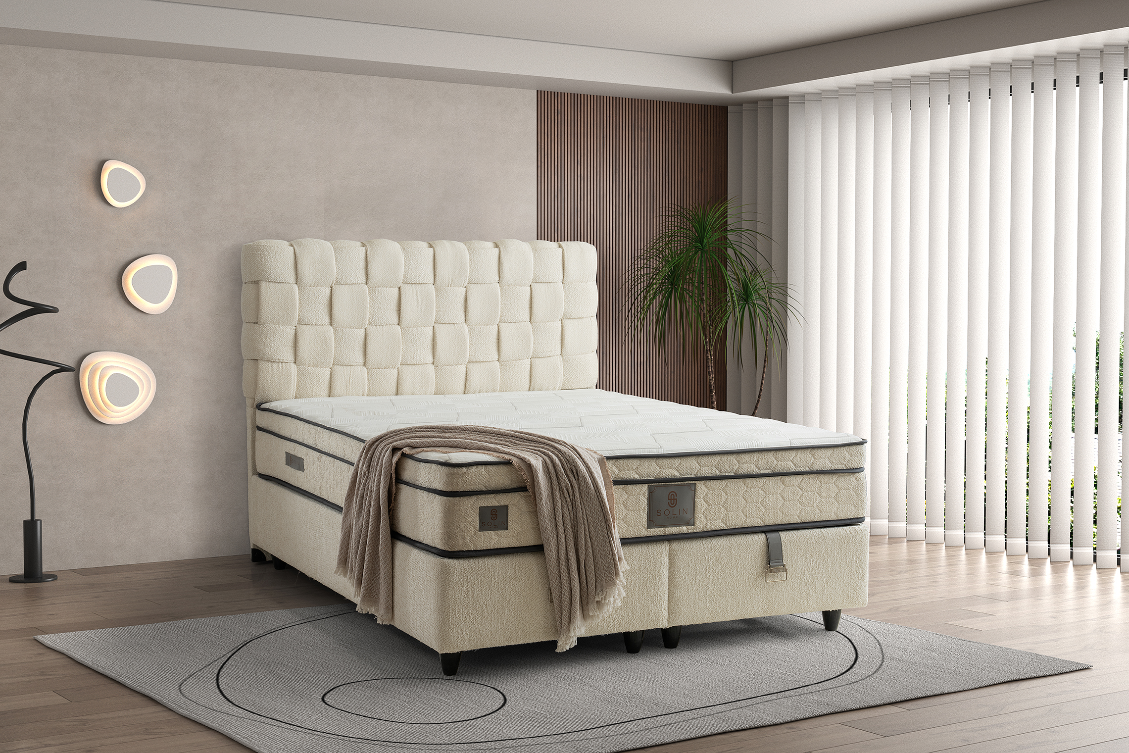 Hasır Boxspring - Creme