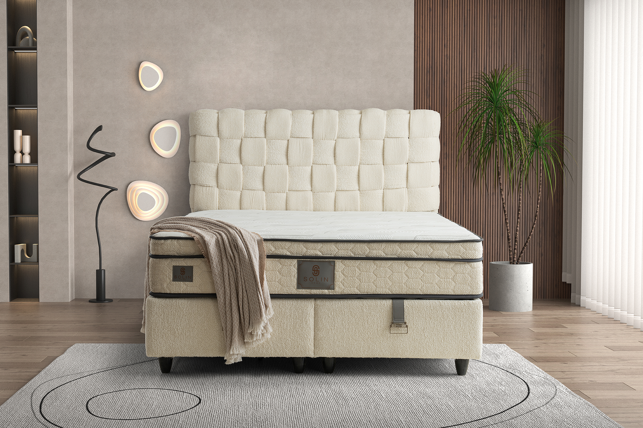 Hasır Boxspring - Creme 7