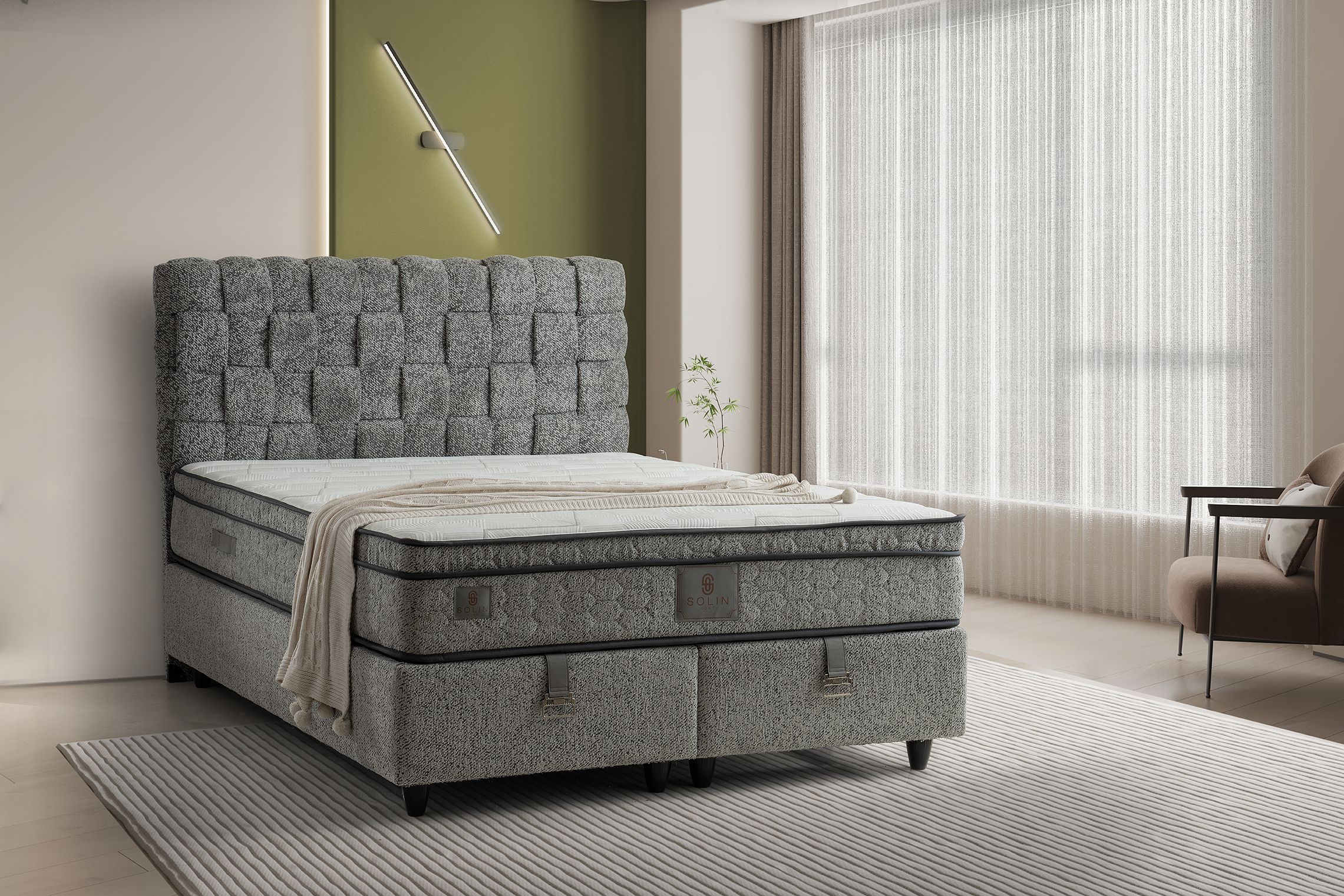 Hasır Boxspring - Grijs