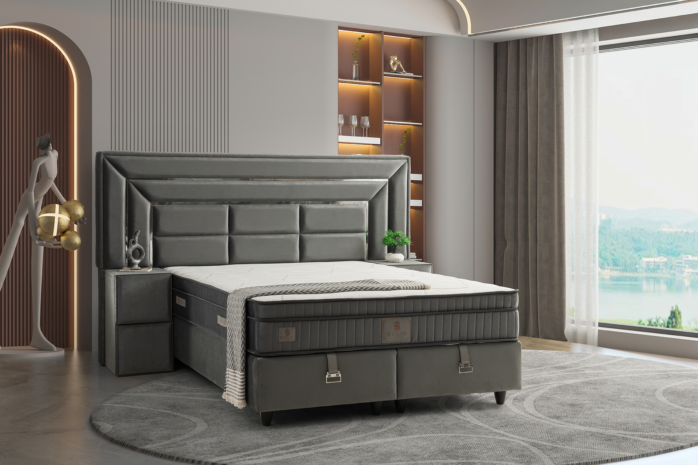 Luxury Boxspring - Zilver