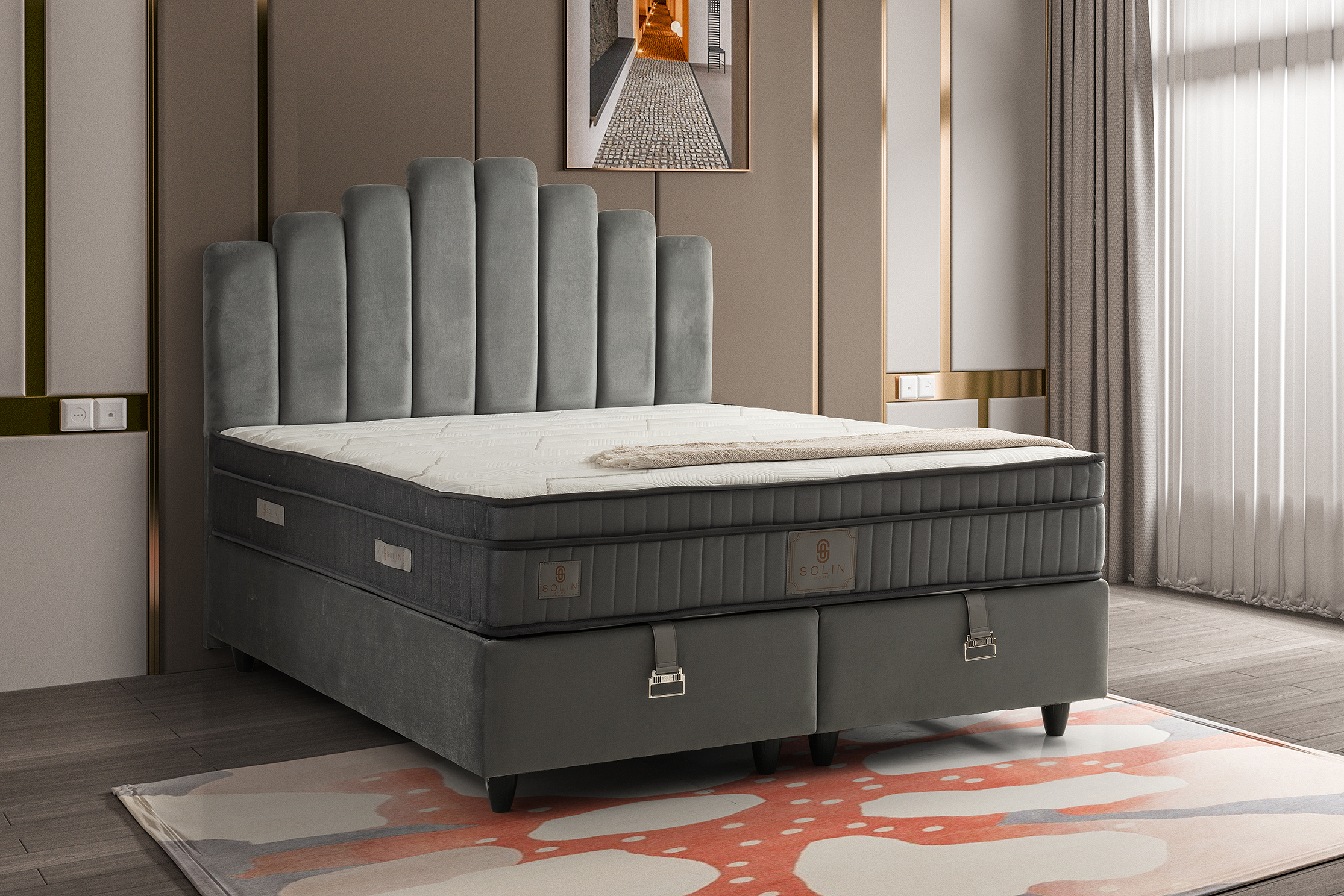 Marsi Boxspring - Grijs