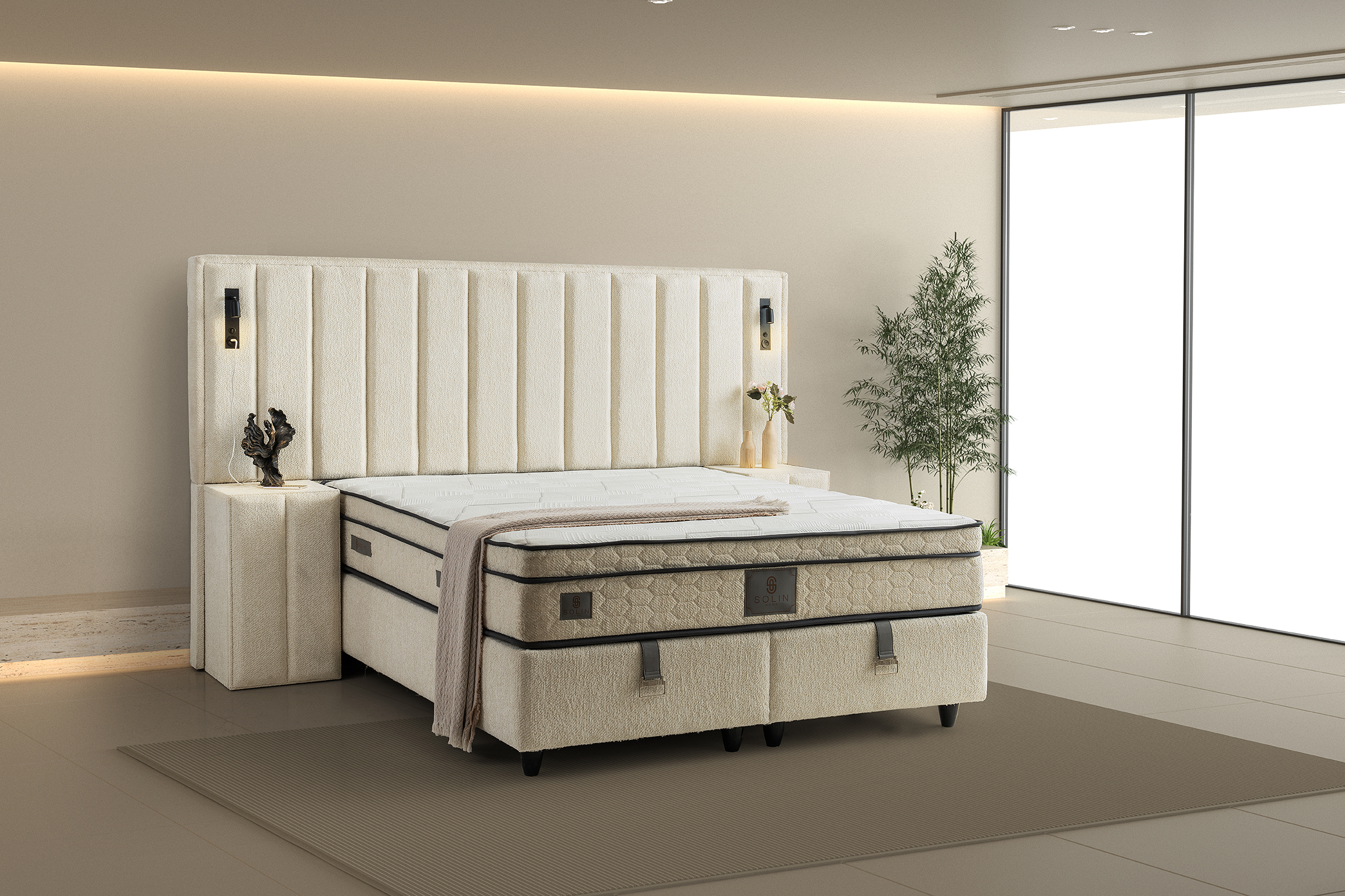Pella Boxspring - Creme