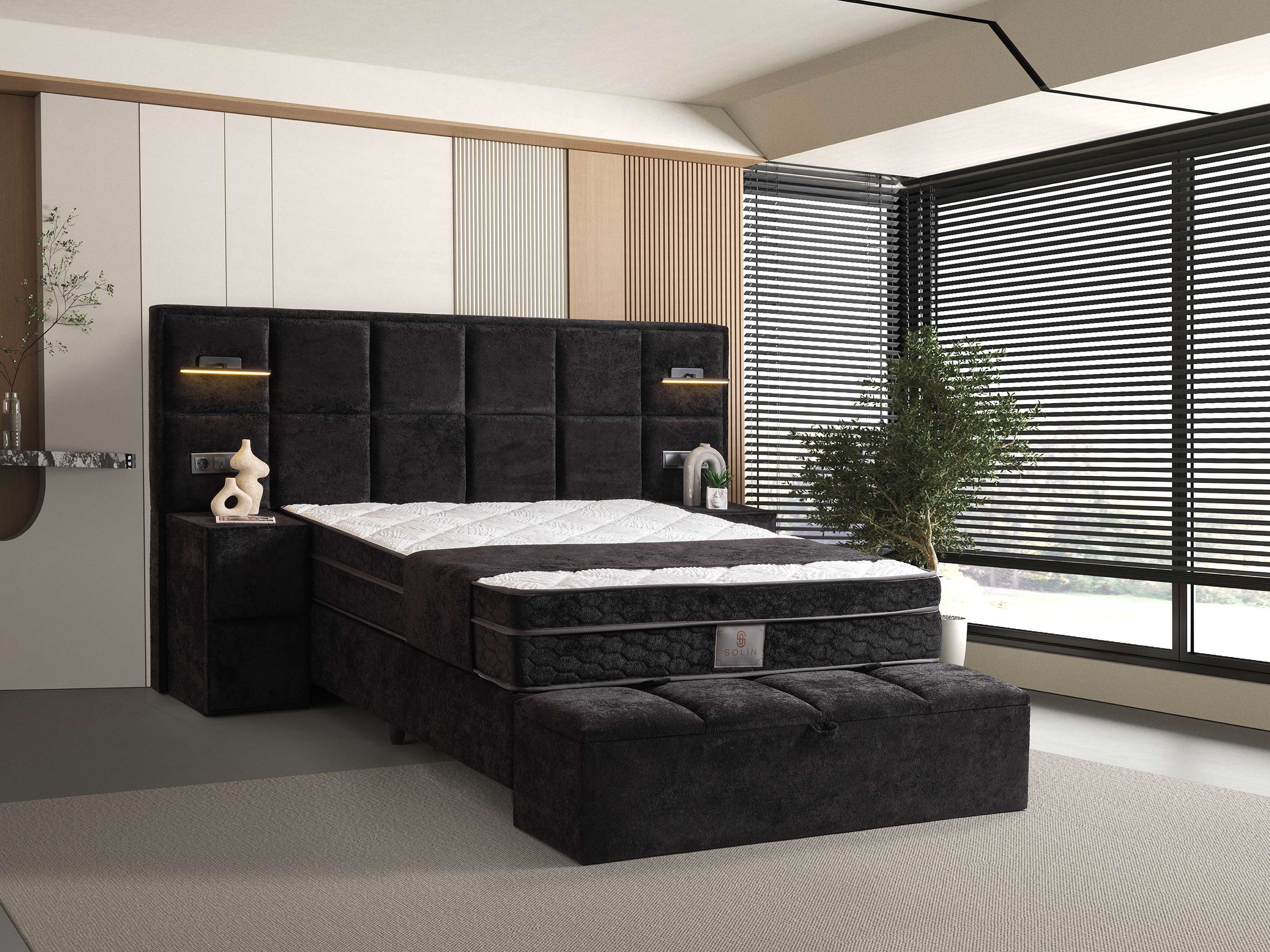 Vanessa Boxspring - Zwart